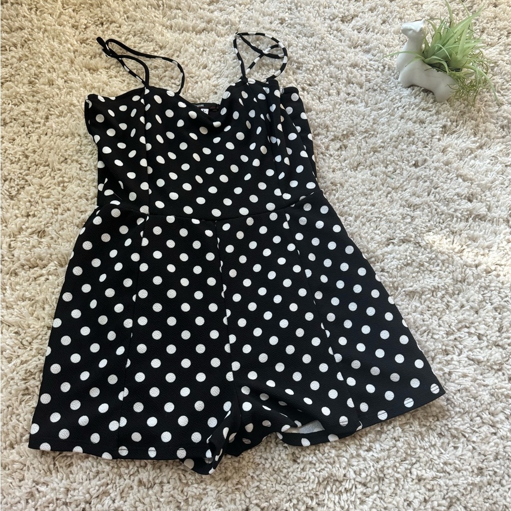 Love Couture polkadot, cute one piece women’s romper for evening or date…